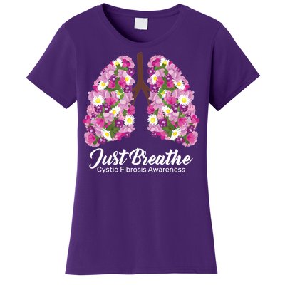 Just Breathe Cystic Fibrosis Awareness Women's T-Shirt