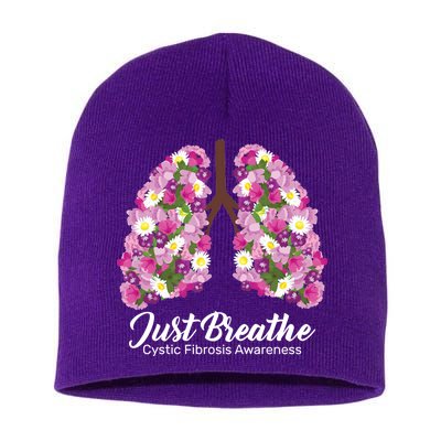 Just Breathe Cystic Fibrosis Awareness Short Acrylic Beanie