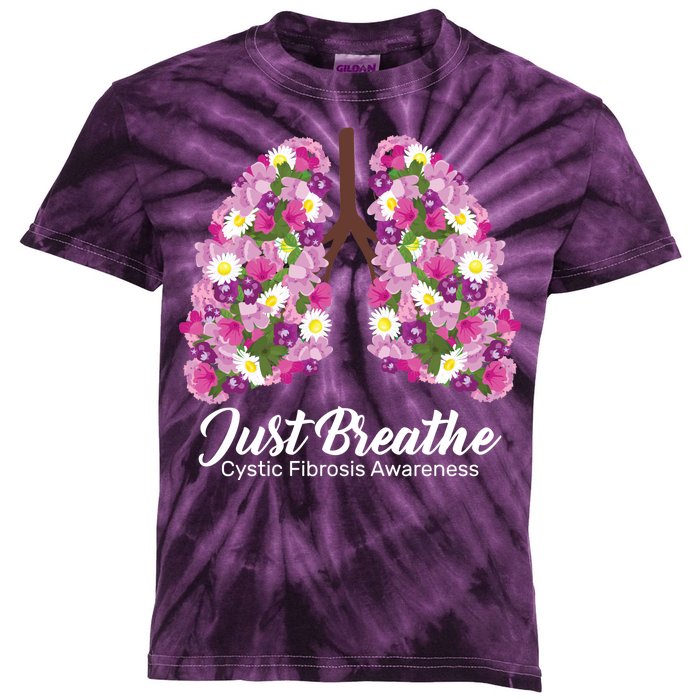 Just Breathe Cystic Fibrosis Awareness Kids Tie-Dye T-Shirt