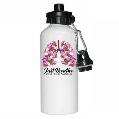 Just Breathe Cystic Fibrosis Awareness Aluminum Water Bottle