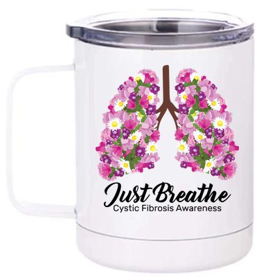 Just Breathe Cystic Fibrosis Awareness 12 oz Stainless Steel Tumbler Cup