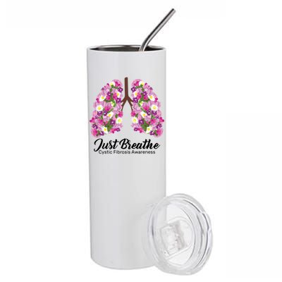 Just Breathe Cystic Fibrosis Awareness Stainless Steel Tumbler