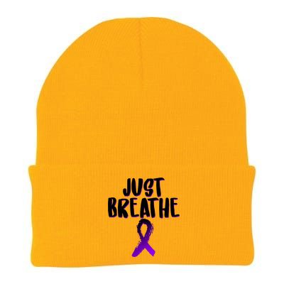 Just Breathe Cystic Fibrosis Cancer Knit Cap Winter Beanie