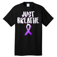 Just Breathe Cystic Fibrosis Cancer Tall T-Shirt