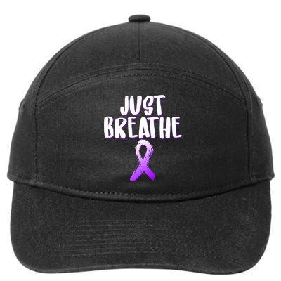 Just Breathe Cystic Fibrosis Cancer 7-Panel Snapback Hat