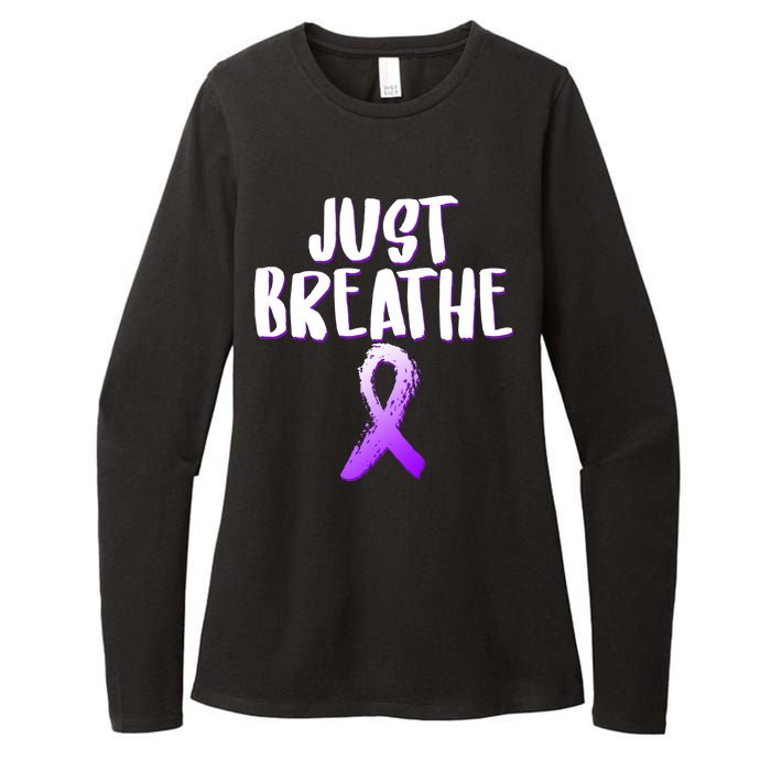 Just Breathe Cystic Fibrosis Cancer Womens CVC Long Sleeve Shirt