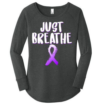 Just Breathe Cystic Fibrosis Cancer Women's Perfect Tri Tunic Long Sleeve Shirt