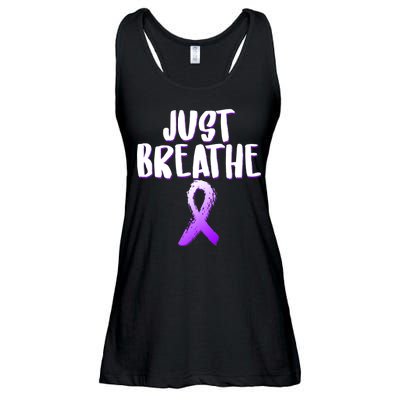 Just Breathe Cystic Fibrosis Cancer Ladies Essential Flowy Tank