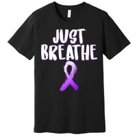 Just Breathe Cystic Fibrosis Cancer Premium T-Shirt