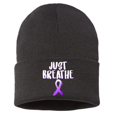 Just Breathe Cystic Fibrosis Cancer Sustainable Knit Beanie