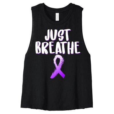 Just Breathe Cystic Fibrosis Cancer Women's Racerback Cropped Tank