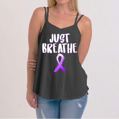 Just Breathe Cystic Fibrosis Cancer Women's Strappy Tank