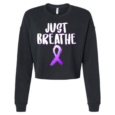 Just Breathe Cystic Fibrosis Cancer Cropped Pullover Crew