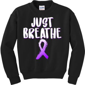 Just Breathe Cystic Fibrosis Cancer Kids Sweatshirt