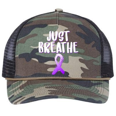 Just Breathe Cystic Fibrosis Cancer Retro Rope Trucker Hat Cap