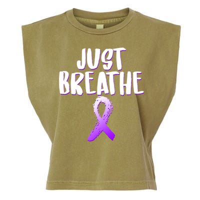 Just Breathe Cystic Fibrosis Cancer Garment-Dyed Women's Muscle Tee