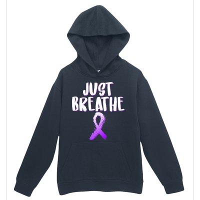 Just Breathe Cystic Fibrosis Cancer Urban Pullover Hoodie