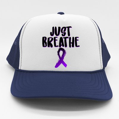 Just Breathe Cystic Fibrosis Cancer Trucker Hat