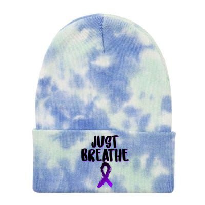 Just Breathe Cystic Fibrosis Cancer Tie Dye 12in Knit Beanie