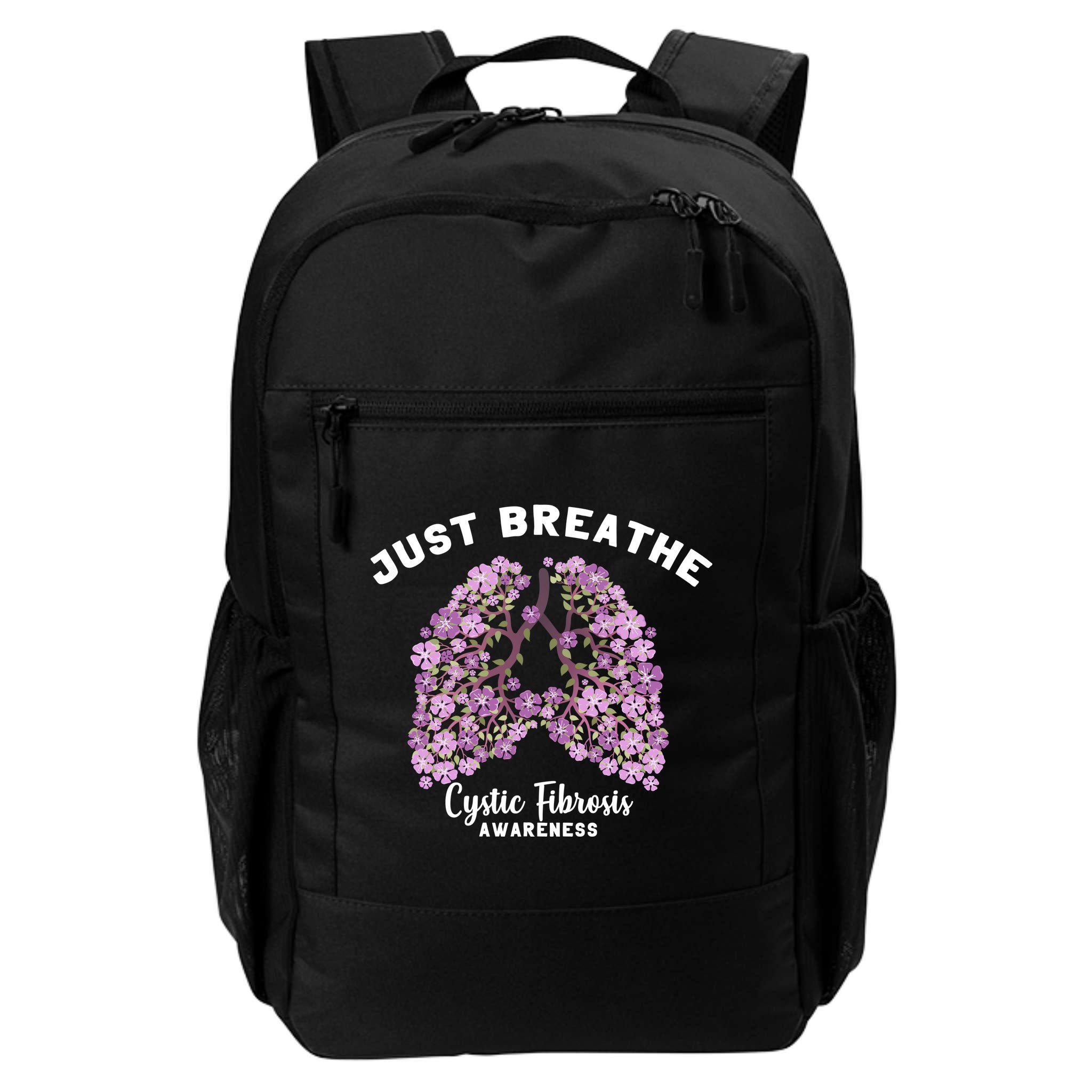Just Breathe Cystic Fibrosis Lung Flowers Backpack