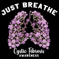 Just Breathe Cystic Fibrosis Lung Flowers Drawstring Bag