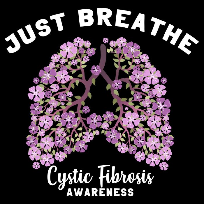 Just Breathe Cystic Fibrosis Lung Flowers Drawstring Bag