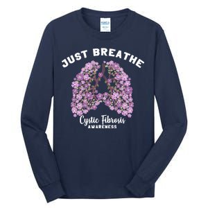 Just Breathe Cystic Fibrosis Lung Flowers Tall Long Sleeve T-Shirt