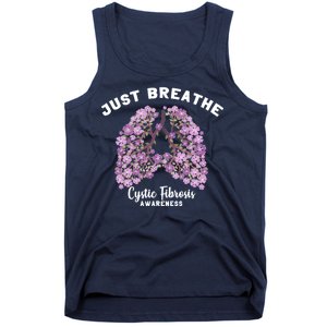 Just Breathe Cystic Fibrosis Lung Flowers Tank Top