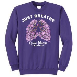 Just Breathe Cystic Fibrosis Lung Flowers Sweatshirt