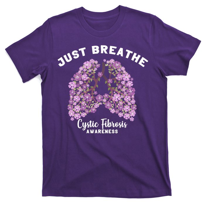 Just Breathe Cystic Fibrosis Lung Flowers T-Shirt