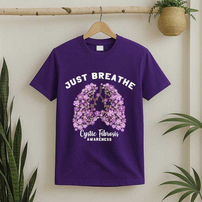Just Breathe Cystic Fibrosis Lung Flowers T-Shirt