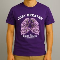 Just Breathe Cystic Fibrosis Lung Flowers T-Shirt