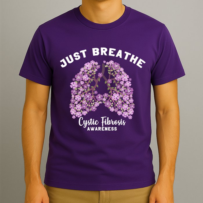 Just Breathe Cystic Fibrosis Lung Flowers T-Shirt