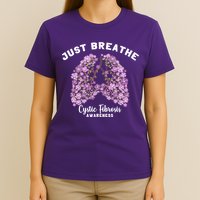 Just Breathe Cystic Fibrosis Lung Flowers T-Shirt
