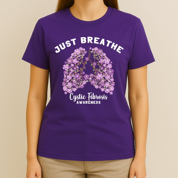 Just Breathe Cystic Fibrosis Lung Flowers T-Shirt