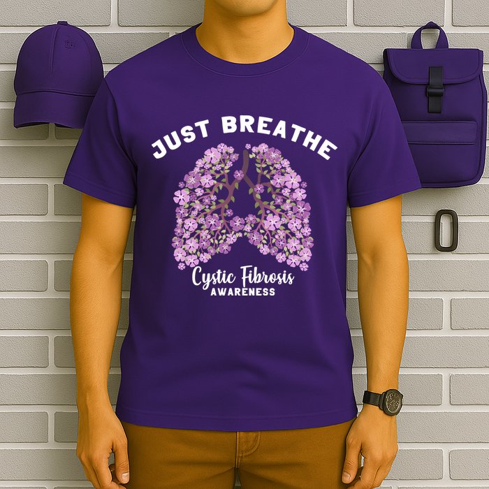 Just Breathe Cystic Fibrosis Lung Flowers T-Shirt