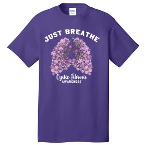 Just Breathe Cystic Fibrosis Lung Flowers Tall T-Shirt