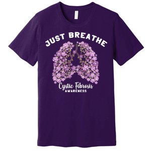 Just Breathe Cystic Fibrosis Lung Flowers Premium T-Shirt