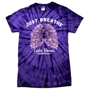 Just Breathe Cystic Fibrosis Lung Flowers Tie-Dye T-Shirt