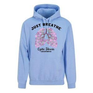 Just Breathe Cystic Fibrosis Lung Flowers Unisex Surf Hoodie