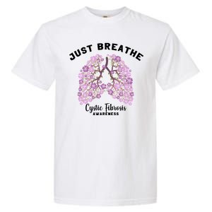 Just Breathe Cystic Fibrosis Lung Flowers Garment-Dyed Heavyweight T-Shirt