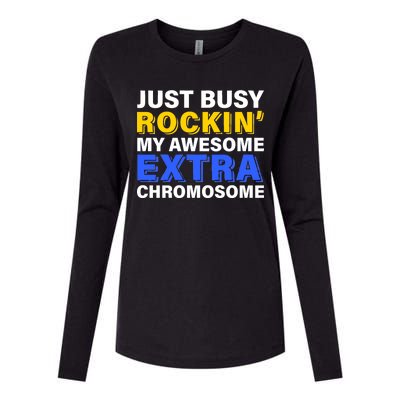 Just Busy Rockin My Awesome Extra Chromosome Womens Cotton Relaxed Long Sleeve T-Shirt