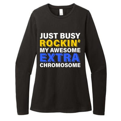 Just Busy Rockin My Awesome Extra Chromosome Womens CVC Long Sleeve Shirt