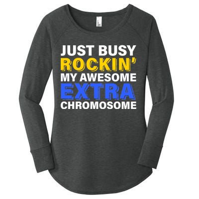 Just Busy Rockin My Awesome Extra Chromosome Women's Perfect Tri Tunic Long Sleeve Shirt