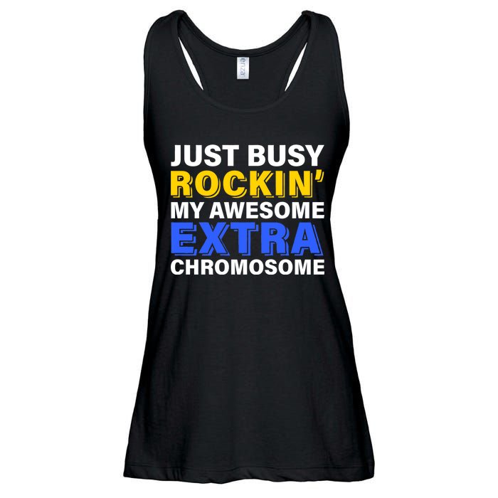 Just Busy Rockin My Awesome Extra Chromosome Ladies Essential Flowy Tank