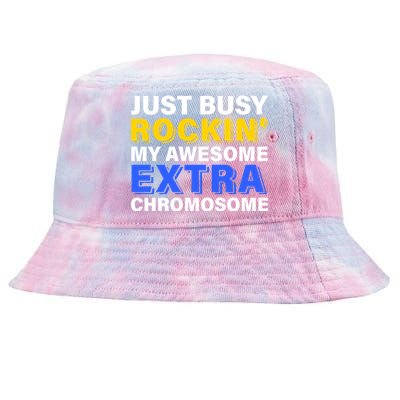 Just Busy Rockin My Awesome Extra Chromosome Tie-Dyed Bucket Hat