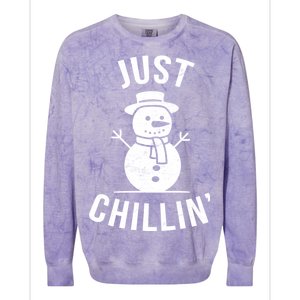 Just Chillin Snowman Colorblast Crewneck Sweatshirt