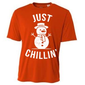 Just Chillin Snowman Cooling Performance Crew T-Shirt