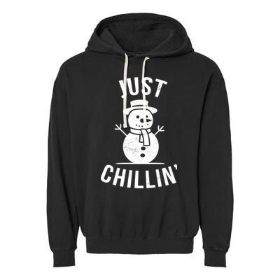 Just Chillin Snowman Garment-Dyed Fleece Hoodie