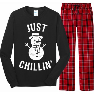 Just Chillin Snowman Long Sleeve Pajama Set